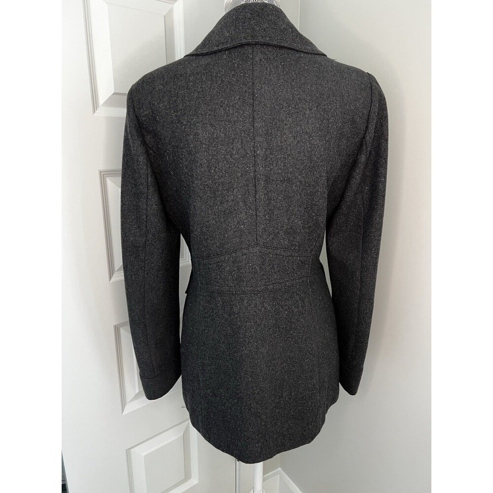 New York & Company Jacket Womens Size 4 Grey Wool Blend Double Breasted Pea Coat - Picture 3 of 6
